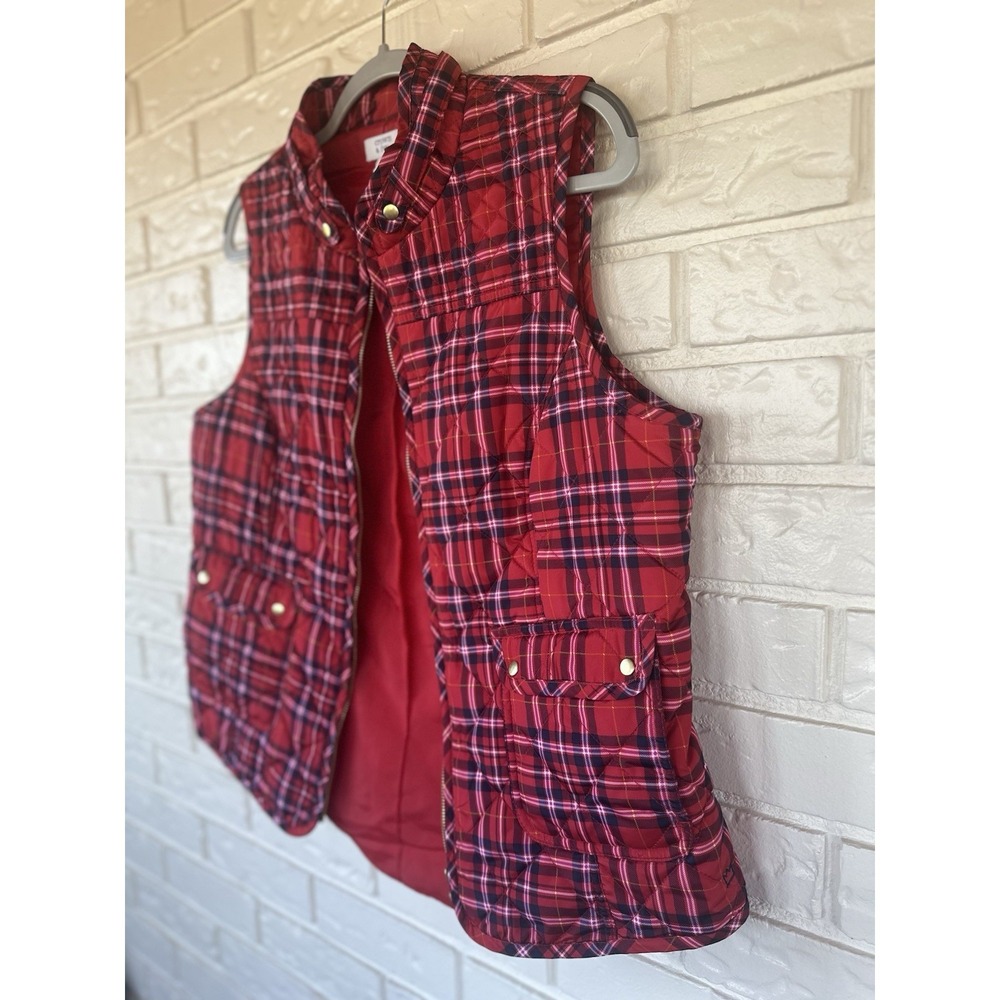 Crown And Ivy XL Quilted Red Plaid Vest Cozy Cabin Core Winter Staple - Picture 12 of 12